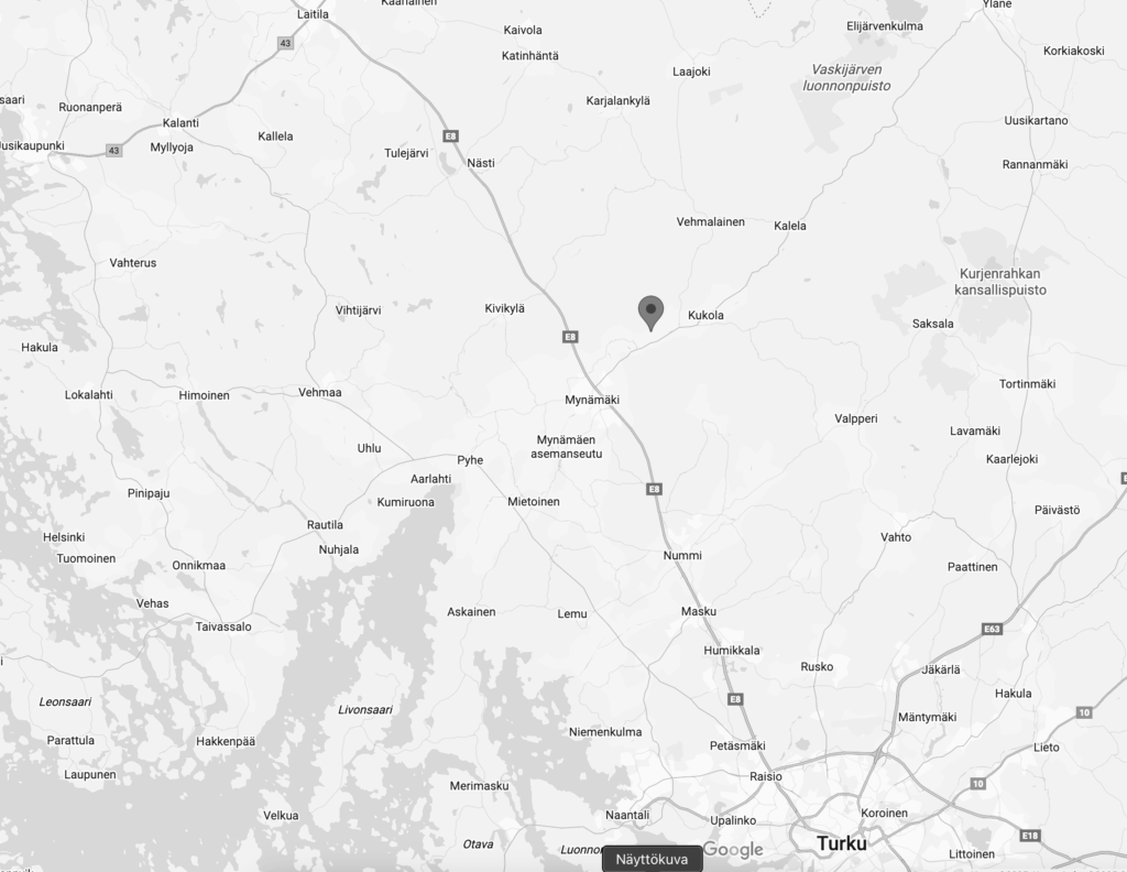 Karttakuva Tuittulan koirahoitolan sijainnista.